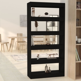Estantería/divisor madera de ingeniería negro 80x30x166 cm