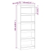 Estantería/divisor madera ingeniería roble ahumado 60x30x166 cm