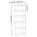Estantería/divisor madera ingeniería gris Sonoma 60x30x166 cm