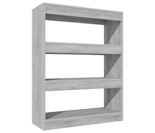 Estantería madera contrachapada gris Sonoma 80x30x103 cm