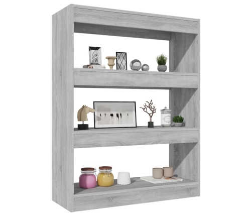 Estantería madera contrachapada gris Sonoma 80x30x103 cm