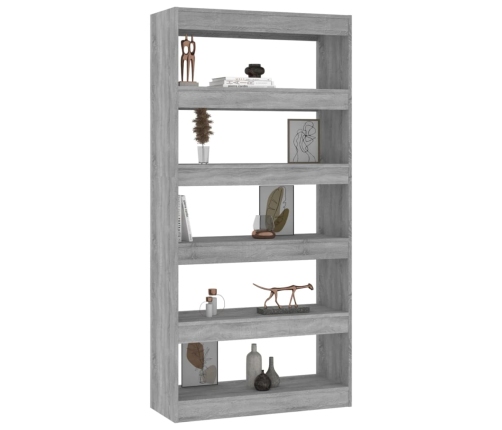 vidaXL Estantería/divisor madera ingeniería gris Sonoma 80x30x166 cm