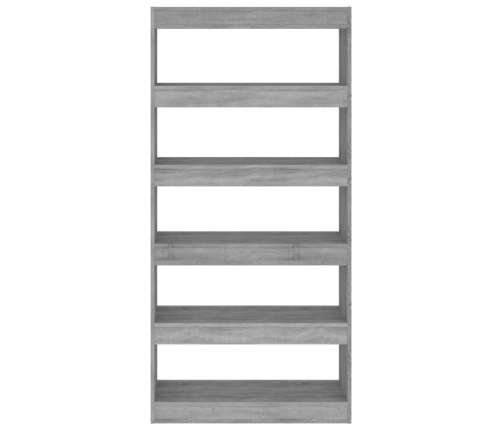 vidaXL Estantería/divisor madera ingeniería gris Sonoma 80x30x166 cm