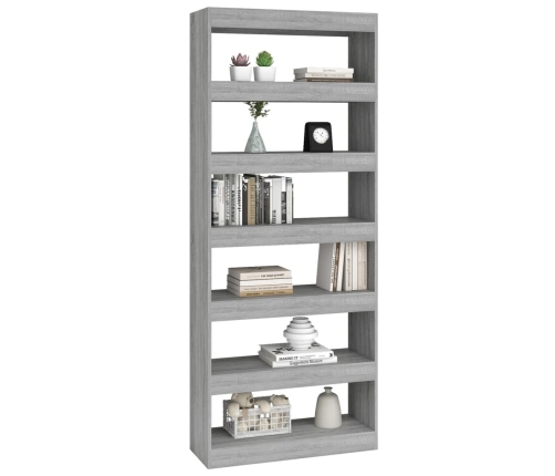 vidaXL Estantería/divisor madera ingeniería gris Sonoma 80x30x198 cm