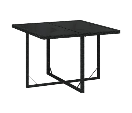 Set de comedor de jardín 9 pzas y cojines ratán sintético negro