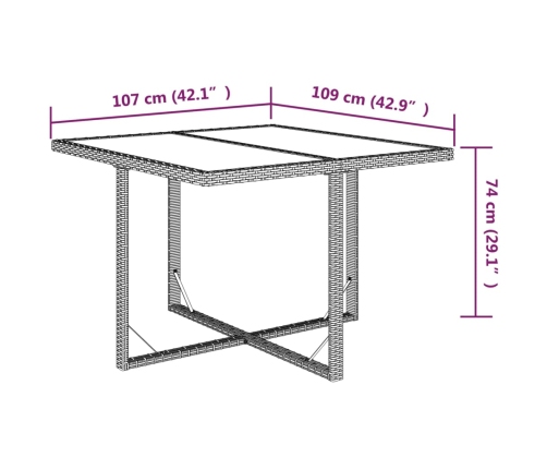 Set de comedor de jardín 9 pzas y cojines ratán sintético negro