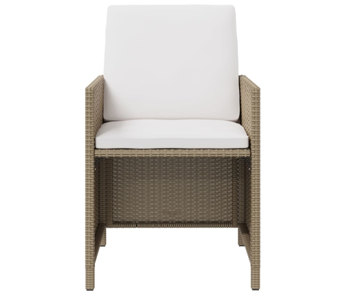 Set comedor de jardín 5 pzas con cojines ratán sintético beige