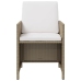 Set comedor de jardín 5 pzas con cojines ratán sintético beige