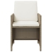 Set comedor de jardín 9 pzas con cojines ratán sintético beige