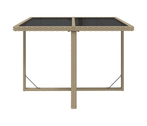 Set comedor de jardín 9 pzas con cojines ratán sintético beige