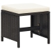 Set de comedor de jardín 9 pzas y cojines ratán sintético negro