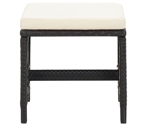 Set de comedor de jardín 9 pzas y cojines ratán sintético negro