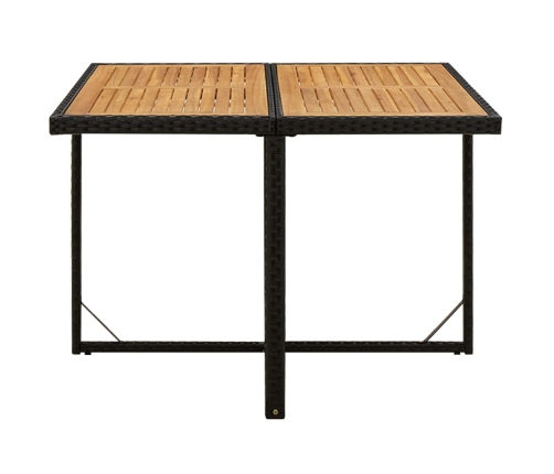 Set de comedor de jardín 9 pzas y cojines ratán sintético negro