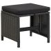 Set de comedor de jardín 9 pzas y cojines ratán sintético negro