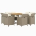 Set comedor de jardín 9 pzas con cojines ratán sintético beige
