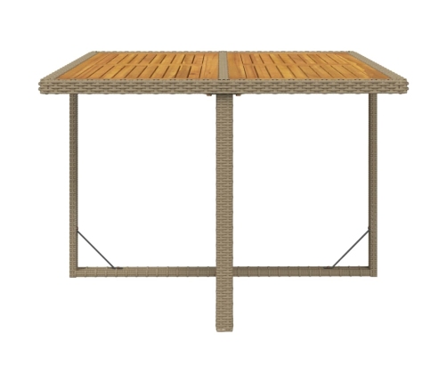 Set comedor de jardín 9 pzas con cojines ratán sintético beige