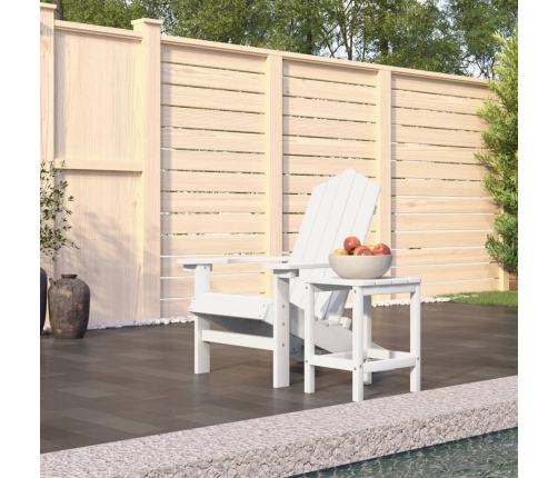 Silla de jardín Adirondack con mesa HDPE blanco