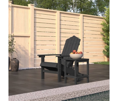 Silla de jardín Adirondack con mesa HDPE gris antracita