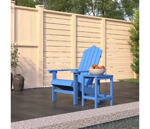 Silla de jardín Adirondack con mesa HDPE azul aguamarina