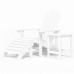 Silla de jardín Adirondack con reposapiés y mesa HDPE blanco