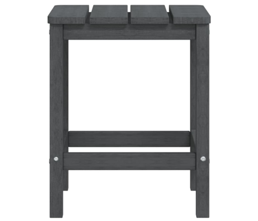 vidaXL Silla de jardín Adirondack reposapiés mesa HDPE gris antracita