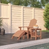 Silla de jardín Adirondack con reposapiés y mesa HDPE marrón