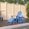 Silla jardín Adirondack con reposapiés y mesa HDPE aguamarina