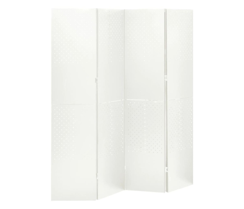 Biombos divisores de 4 paneles 2 uds blanco acero 160x180 cm