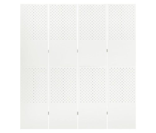 Biombos divisores de 4 paneles 2 uds blanco acero 160x180 cm