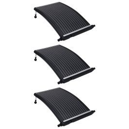 Paneles calefactores solares de piscina curvos 3 uds 110x65 cm