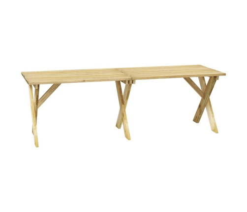 vidaXL Mesa de jardín de madera de pino impregnada 220x73x70 cm