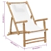 vidaXL Silla de playa de bambú y lona blanco crema