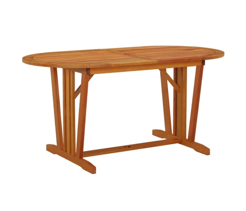 Mesa de jardín madera maciza de eucalipto 160x85x75 cm