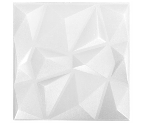 Paneles de pared 3D 24 unidades 50x50 cm blanco diamante 6 m²