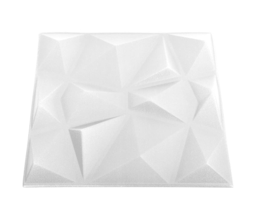 Paneles de pared 3D 24 unidades 50x50 cm blanco diamante 6 m²