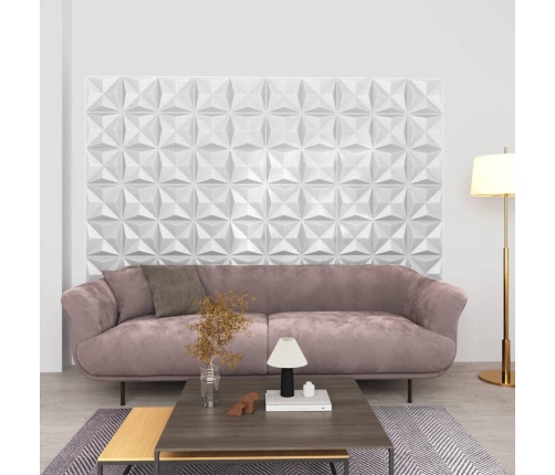 Paneles de pared 3D 24 unidades blanco origami 6 m² 50x50 cm