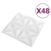 Paneles de pared 3D 48 unidades blanco origami 12 m² 50x50 cm