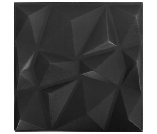 Paneles de pared 3D 24 unidades negro diamante 6 m² 50x50 cm