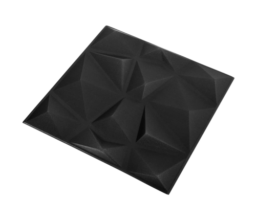 Paneles de pared 3D 24 unidades negro diamante 6 m² 50x50 cm