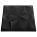 Paneles de pared 3D 24 unidades negro diamante 6 m² 50x50 cm