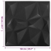 Paneles de pared 3D 24 unidades negro diamante 6 m² 50x50 cm