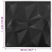 Paneles de pared 3D 48 unidades 50x50 cm negro diamante 12 m²