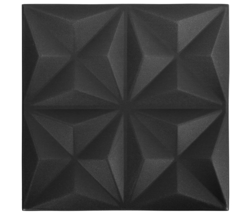 Paneles de pared 3D 24 unidades negro origami 6 m² 50x50 cm