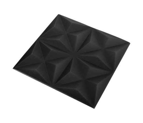 Paneles de pared 3D 24 unidades negro origami 6 m² 50x50 cm