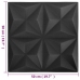 Paneles de pared 3D 24 unidades negro origami 6 m² 50x50 cm