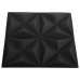 Paneles de pared 3D 48 unidades negro origami 12 m² 50x50 cm