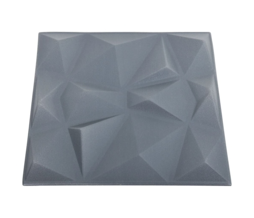 Paneles de pared 3D 24 unidades gris diamante 6 m² 50x50 cm