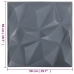 Paneles de pared 3D 24 unidades gris diamante 6 m² 50x50 cm