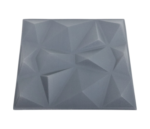 Paneles de pared 3D 48 unidades gris diamante 12 m² 50x50 cm