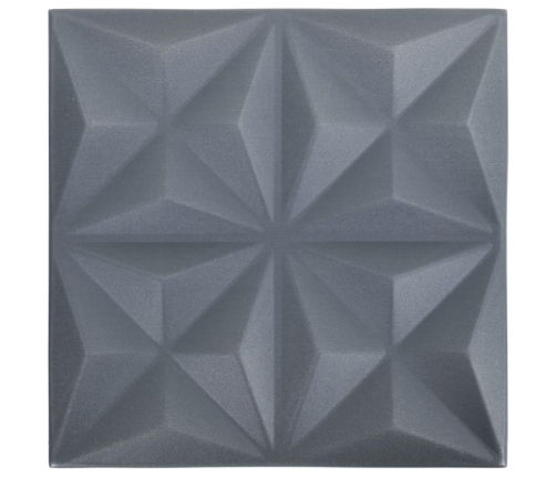 Paneles de pared 3D 24 unidades gris origami 6 m² 50x50 cm